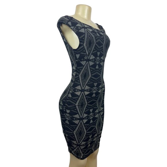 Printed Bodycon Women’s Black Dress Sz S - Picture 3 of 8